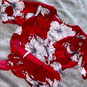 Wrap Front Floral Top